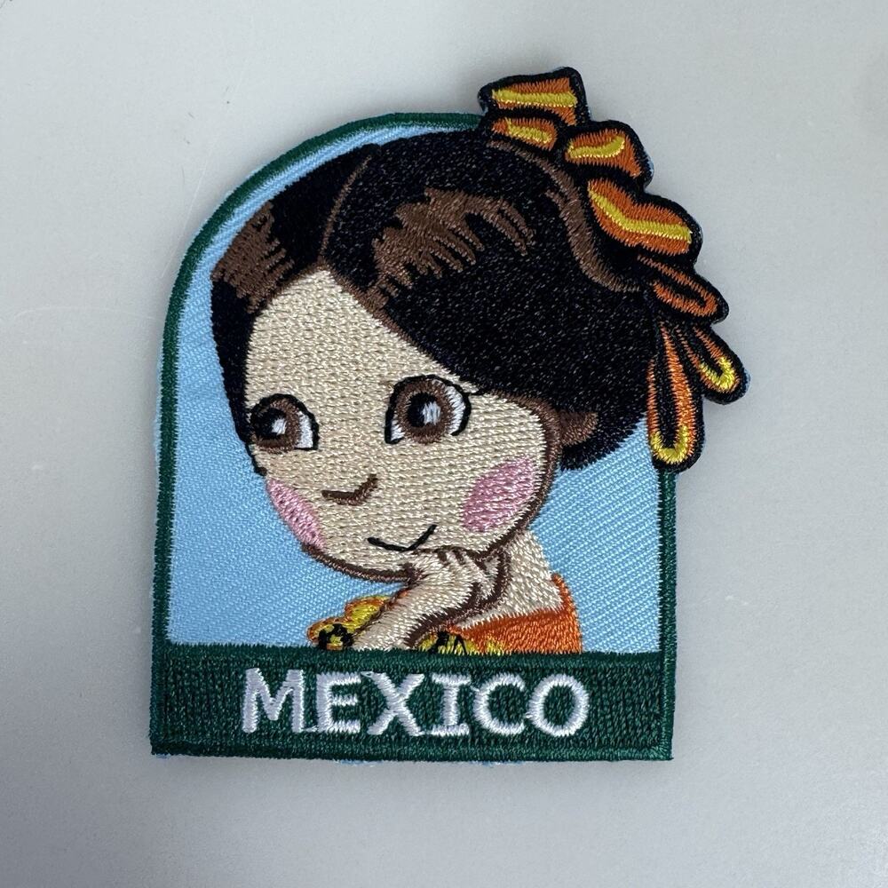 Mexico Patch w/ Mexican Girl Iron On Art & Crafts